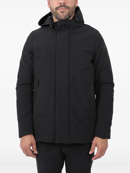  Rrd Side Zip Pockets Hooded Jacket - Black 