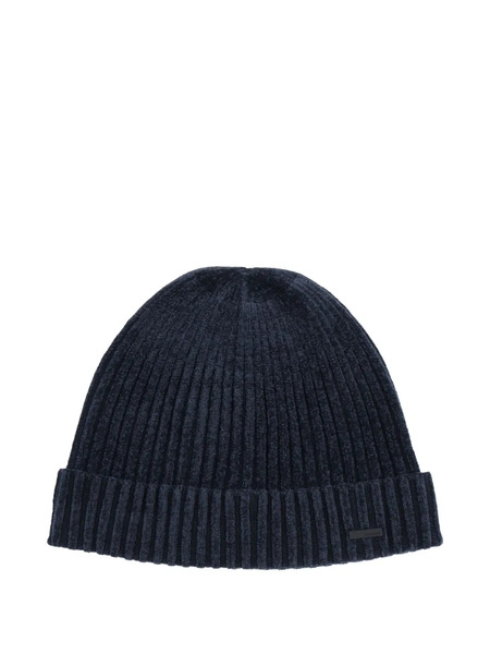  Rrd Velvet-effect Ribbed Beanie - Blue 