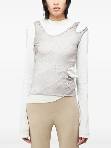  Rusfrcade Julien Layered Cut-out Top - Grey 