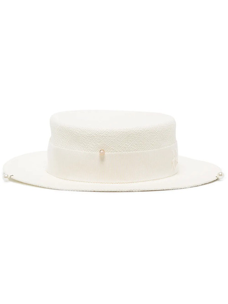  Ruslan Baginskiy Chain Strap Boater Hat - White 
