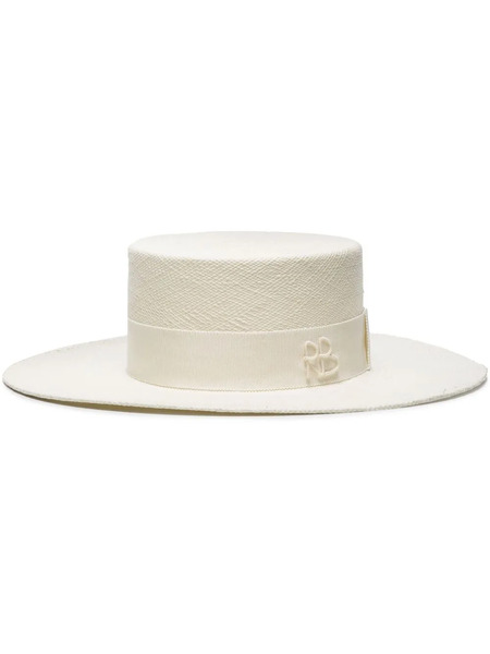  Ruslan Baginskiy Double-chain Strap Boater Hat - Neutrals 