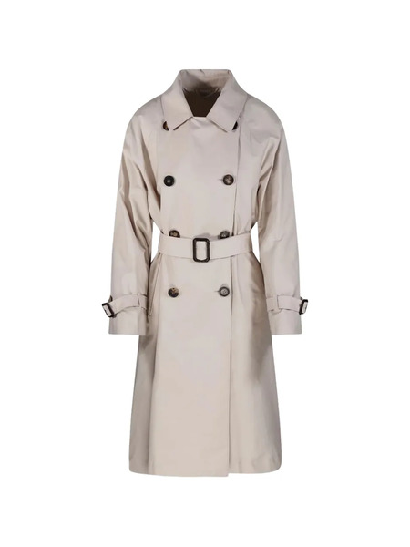  's Max Mara Belted Double-breasted Coat - Neutrals 