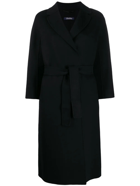  's Max Mara Belted Duster Coat - Black 