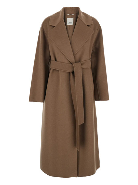  's Max Mara Belted Virgin Wool Coat - Brown 
