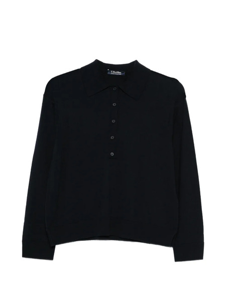  's Max Mara Button-up Collar Polo Top - Blue 