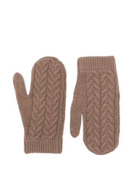  's Max Mara Cable Knit Gloves - Brown 