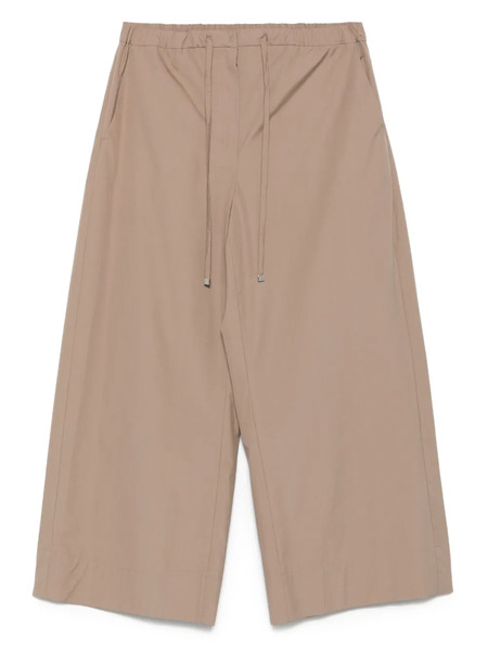  's Max Mara Drawstring Cotton Trousers - Brown 