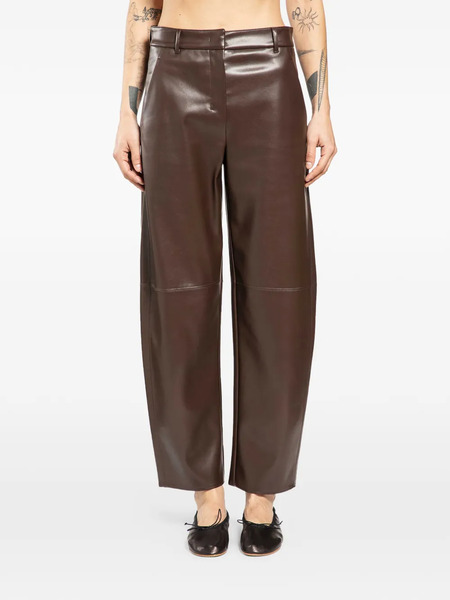  's Max Mara Faux-leather Trousers - Brown 