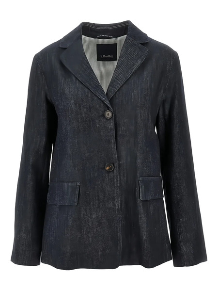  's Max Mara Notched-lapel Pocket Blazer - Blue 