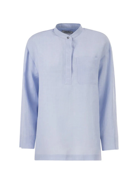  's Max Mara Patch-pocket Linen Shirt - Blue 