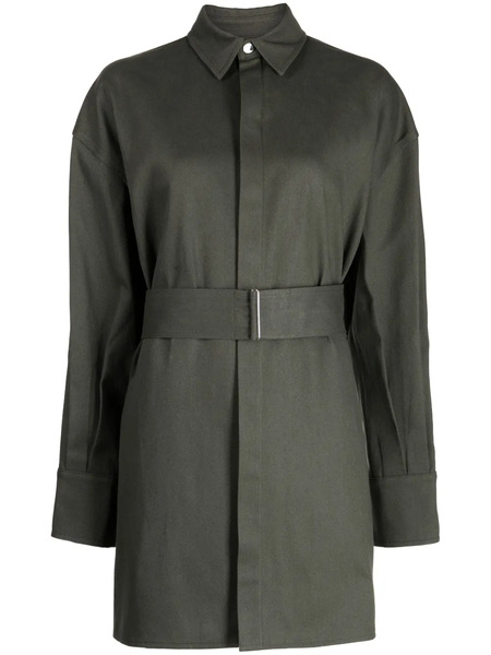  Sa Su Phi Belted-waist Shirt Jacket - Green 