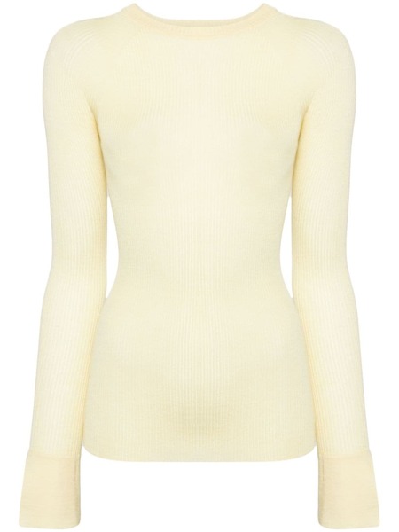  Sa Su Phi Crew-neck Ribbed-knit Jumper - Yellow 