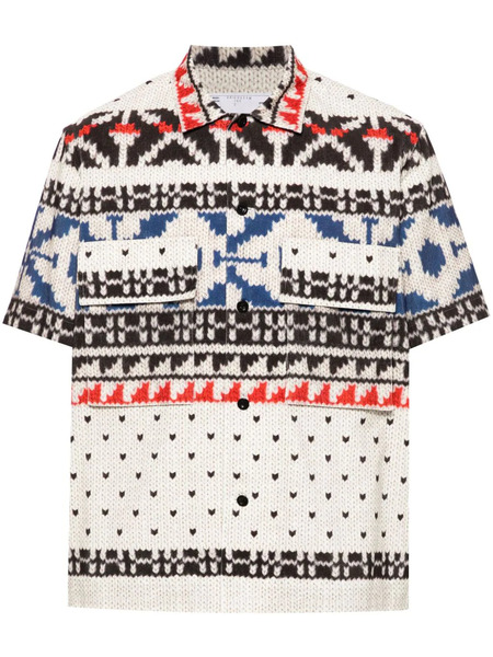  Sacai Abstract-pattern Shirt - Black 