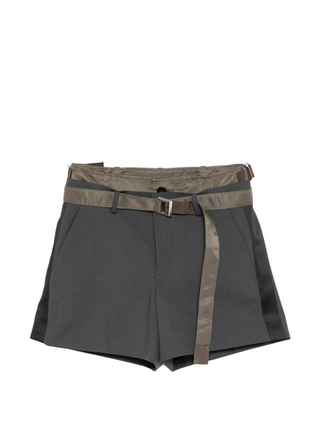  Sacai Belt Side-panel Shorts - Grey 