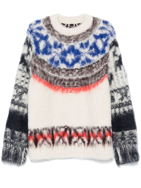  Sacai Brushed-effect Sweater - Neutrals 