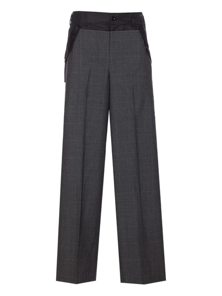  Sacai Check-pattern Buckle Trousers - Grey 
