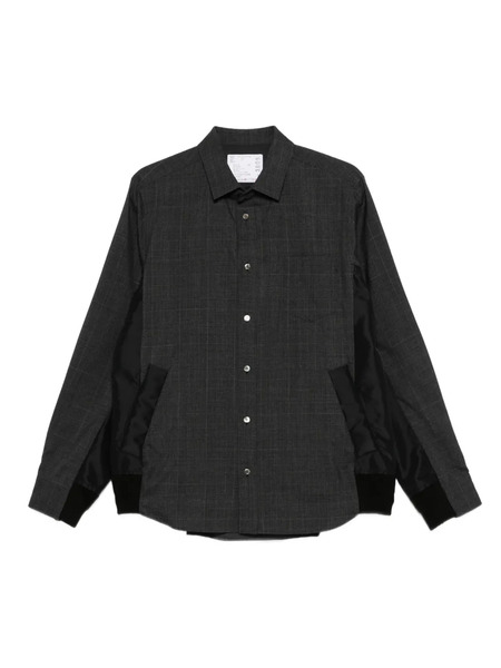  Sacai Checked-pattern Shirt Jacket - Grey 