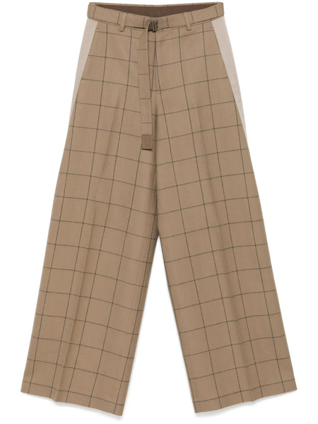  Sacai Checked Trousers - Brown 