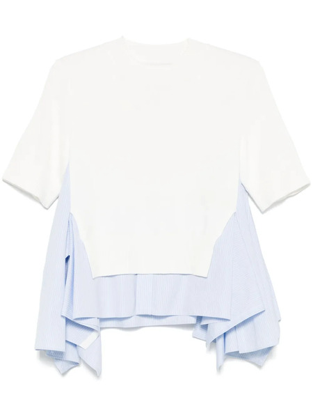  Sacai Contrast-panel Top - White 