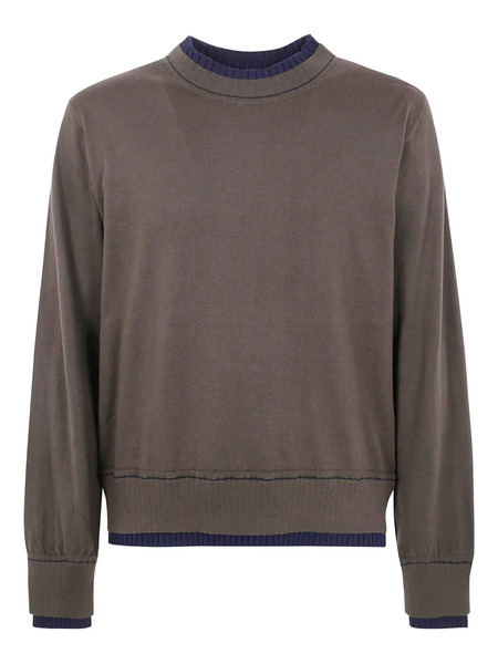  Sacai Contrast-trimmed Sweater - Brown 
