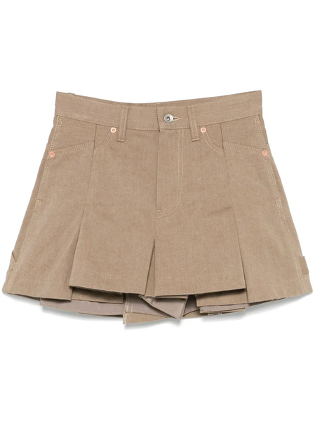  Sacai Denim Mix Skorts - Neutrals 