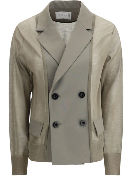  Sacai Double-breasted Blazer - Neutrals 