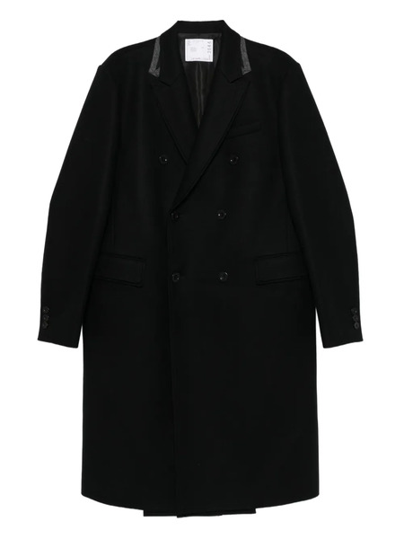  Sacai Double-breasted Coat - Black 