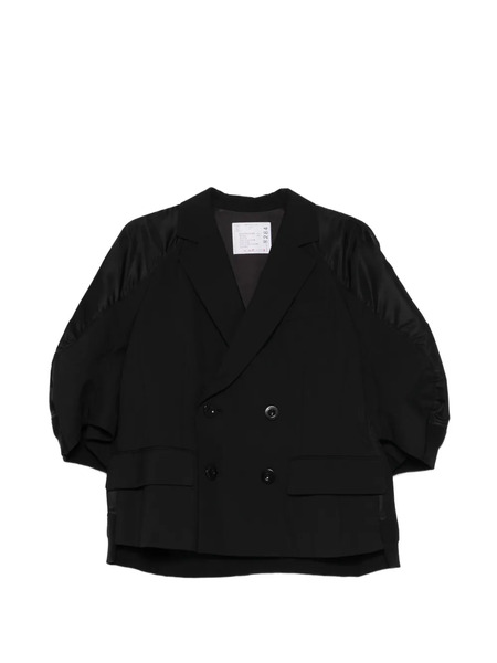  Sacai Double-breasted Panelled Blazer - Black 
