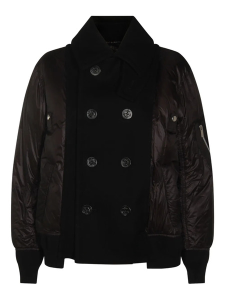  Sacai Double-breasted Puffer Jacket - Black 