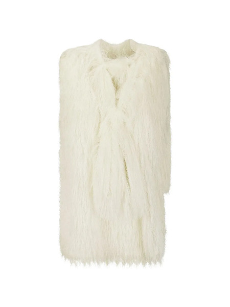  Sacai Fringe Flared Blouse - Neutrals 