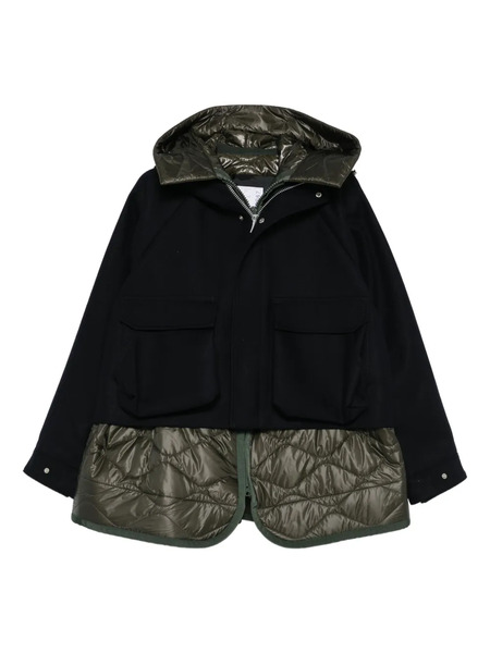 Sacai Hooded Quilted-panel Jacket - Blue 