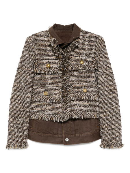 Sacai Layered Twill Jacket - Brown 