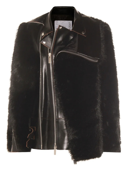  Sacai Leather Jacket - Black 