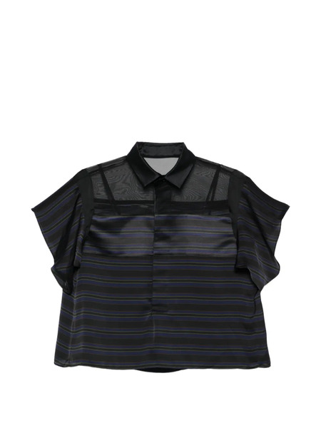  Sacai Mesh Striped Blouse - Black 