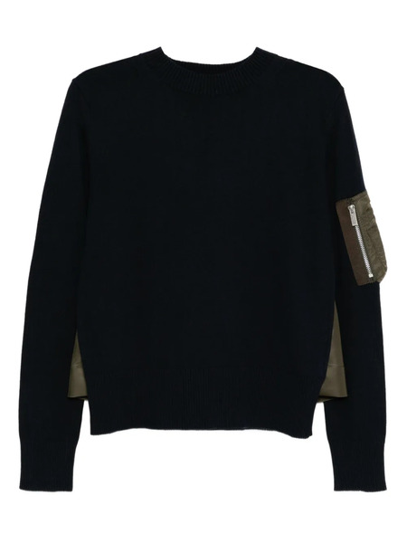  Sacai Nylon-patch Jumper - Blue 