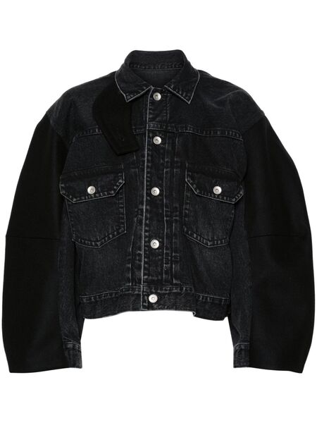  Sacai Panelled Denim Jacket - Black 