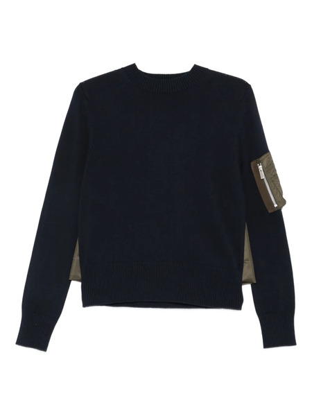  Sacai Panelled Jumper - Blue 