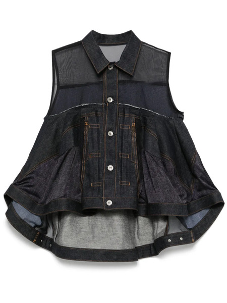  Sacai Panelled Vest - Blue 