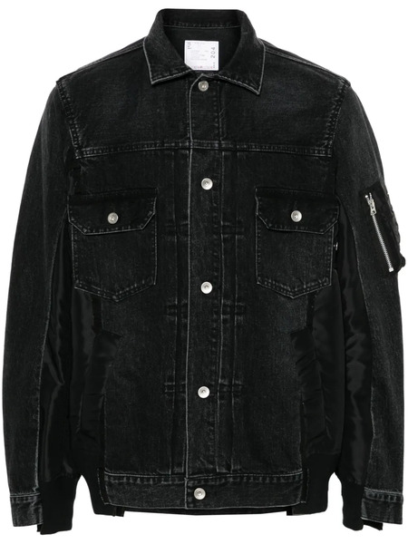  Sacai Patchwork Denim Jacket - Black 
