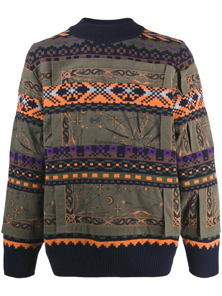  Sacai Patterned Jumper - Green 