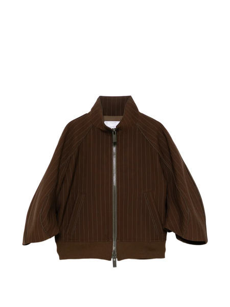  Sacai Pinstriped Jacket - Brown 