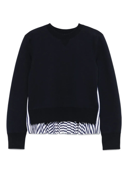  Sacai Pleated Back-panel Sweatshirt - Blue 