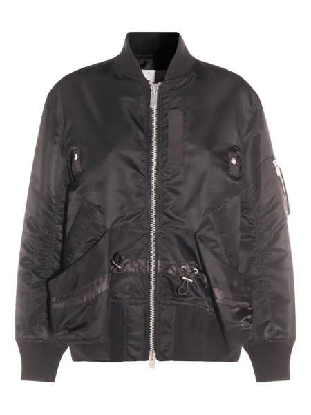  Sacai Ruffled Pocket Bomber Jacket - Black 