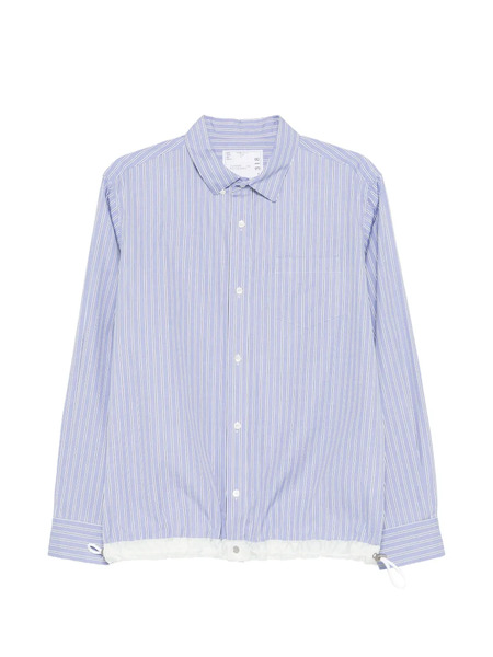  Sacai Striped Drawstring Shirt - Blue 