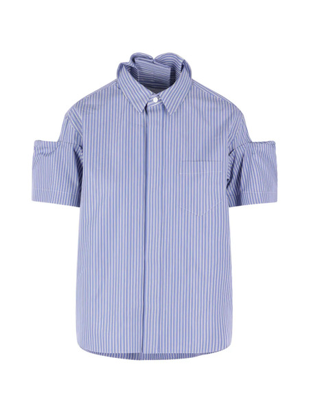  Sacai Striped-pattern Shirt - Blue 