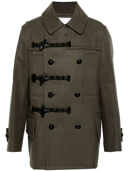  Sacai Wool Duffle Coat - Green 