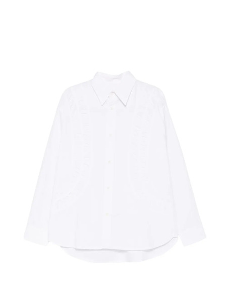  Sage Nation Fossil Ruched-panel Oversized Shirt - White 