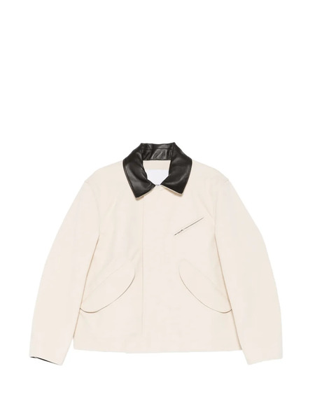 Sage Nation Painter Leather-collar Jacket - Neutrals 