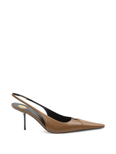  Saint Laurent Babylone Breteuil Slingback Pumps - Brown 