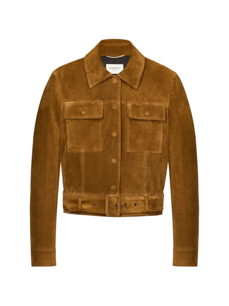  Saint Laurent Belted Coat - Brown 